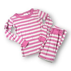 Hanna Andersson Pink & White Pajamas Girls Size 5
